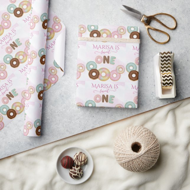 Sweet Donut Birthday | Färgfulla barn Party - Presentpapper (Hantverk)