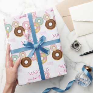Sweet Donut Birthday   Färgfulla barn Party - Presentpapper