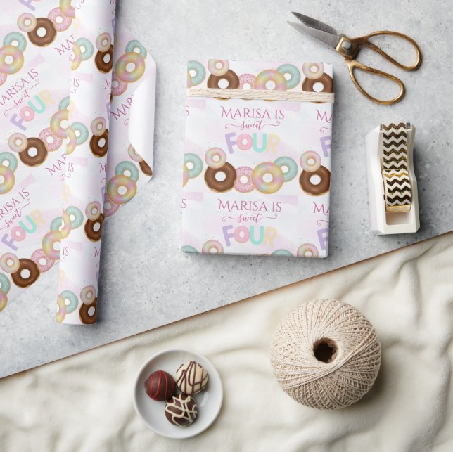 Sweet Donut Birthday | Färgfulla barn Party - Presentpapper (Hantverk)