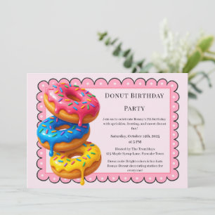Sweet Donut Brunch Födelsedagsfirande Inbjudningar