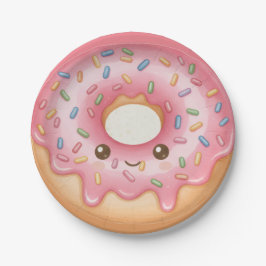 Sweet Donut Design Hanukkah Party Paper Plates