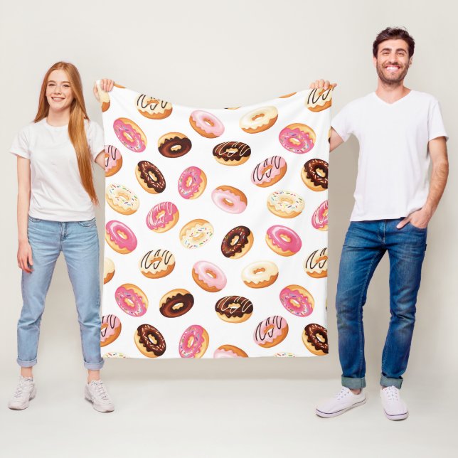 Sweet Donut Mönster Fleecefilt (På plats)