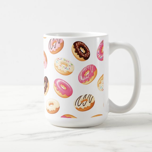Sweet Donut Mönster Kaffemugg (Höger)