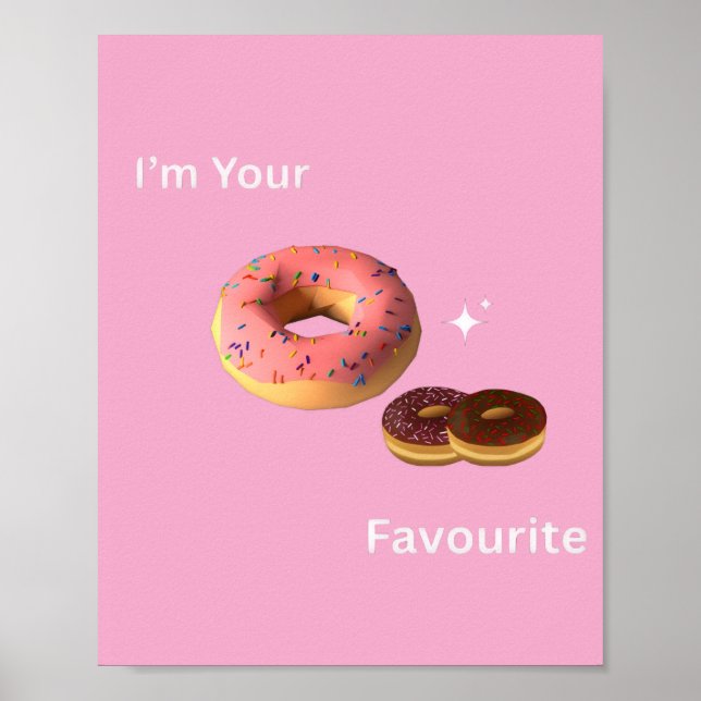 Sweet Donut Wall Art - Rosa & Chocolate Print Poster (Framsidan)