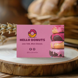 Sweet Donuts Business | Rosa Cute Barcode Visitkort