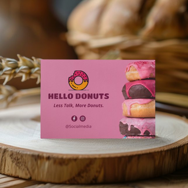 Sweet Donuts Business | Rosa Cute Barcode Visitkort (Skapare uppladdad)