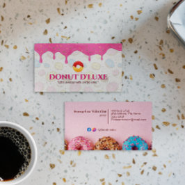 Sweet Donuts Business | Rosa Cute Cream Visitkort