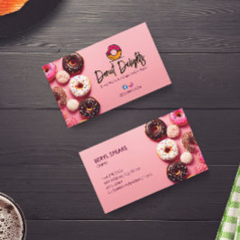 Sweet Donuts Business | Rosa Cute Donuts Visitkort