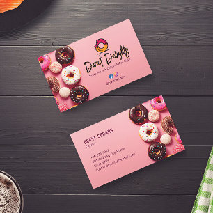 Sweet Donuts Business Rosa Cute Donuts Visitkort