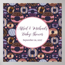 Sweet Donuts Lila Girl Baby Shower Poster