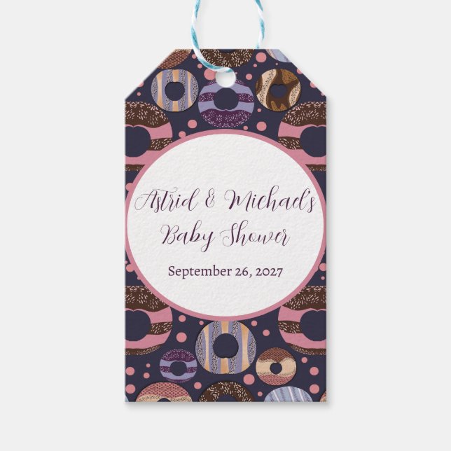 Sweet Donuts Lila Girl Baby Shower Presentetikett (Framsidan)