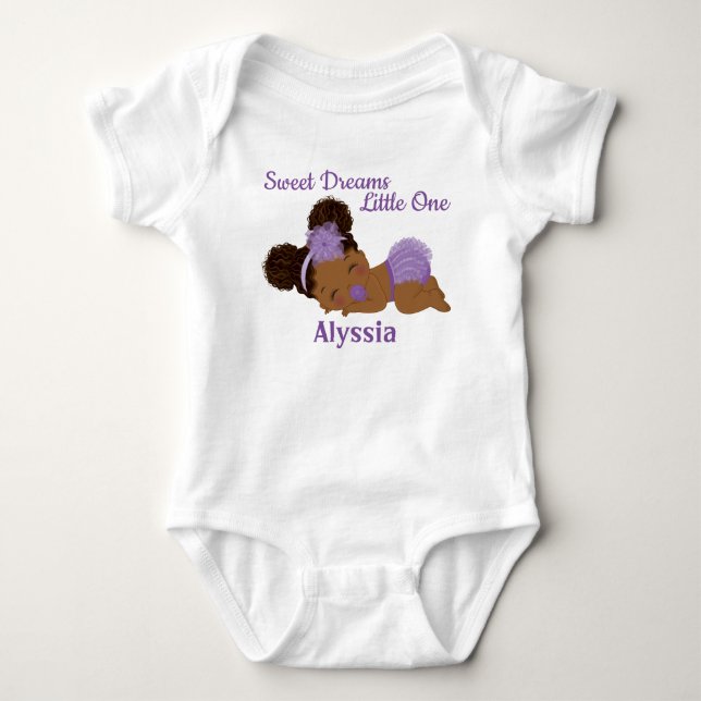 Sweet Dreams African American Flicka Bodykostym T Shirt (Framsida)
