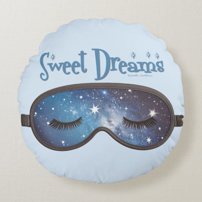 Sweet Dreams Ansikte Mask Rund Kudde (Framsidan)
