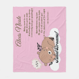 Sweet Dreams Baby Bear Fleecefilt