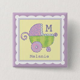 Sweet Dreams Baby Carriage Lavender Monogrammed Knapp