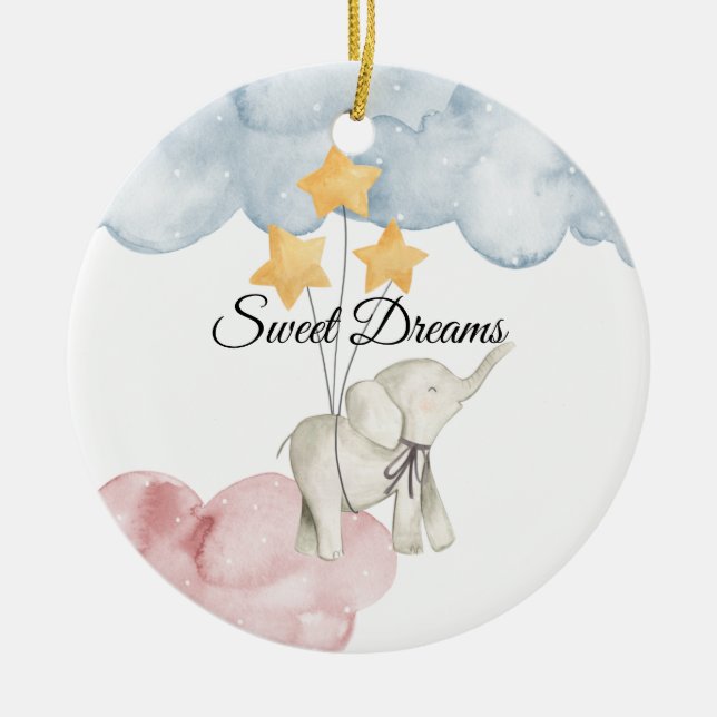 Sweet Dreams Baby Elephant 2021 Ceramic Ornament (Framsidan)