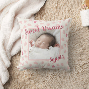 Sweet Dreams Baby Photo Keepsak och Namn Kudde
