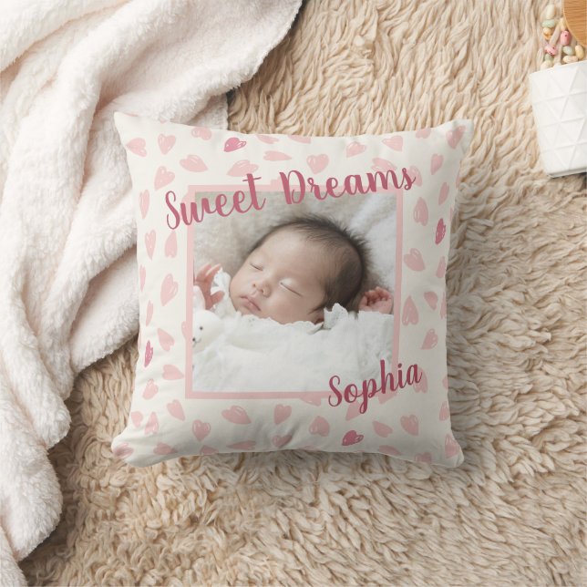 Sweet Dreams Baby Photo Keepsak och Namn Kudde (Filt)