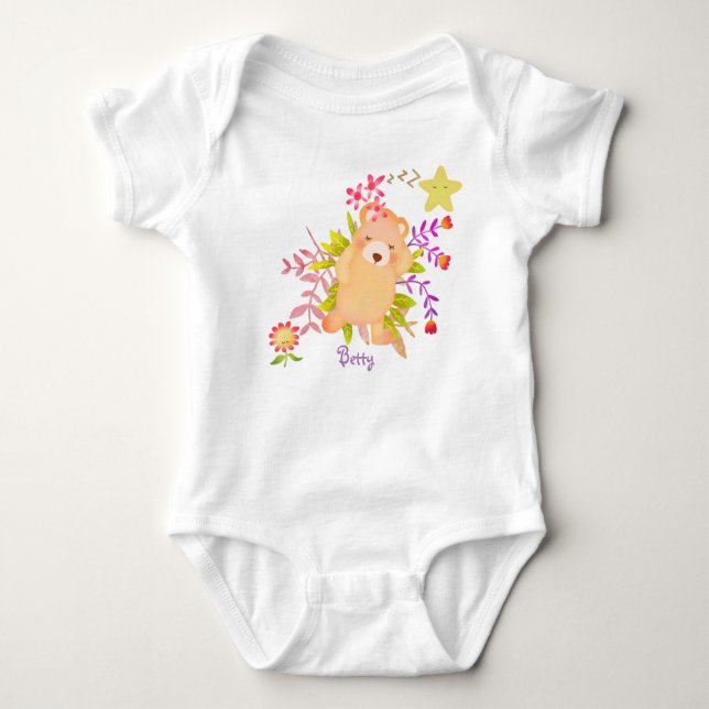 Sweet Dreams Bear Baby Bodykostym T Shirt (Framsida)