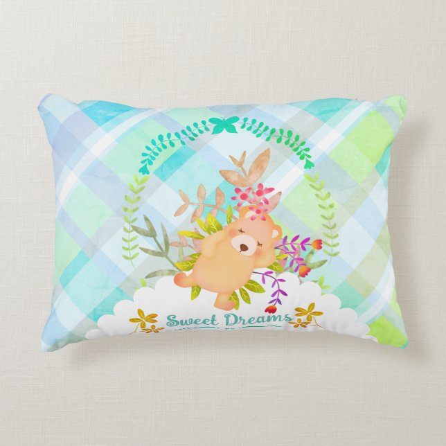 Sweet Dreams Bear Baby Pillow Prydnadskudde (Framsidan)
