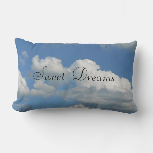 Sweet Dreams Blå himmel, White Clouds Cushion Pill Lumbarkudde (Framsida)
