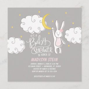 "Sweet Dreams" Bunny Baby Shower-inbjudan Inbjudningar