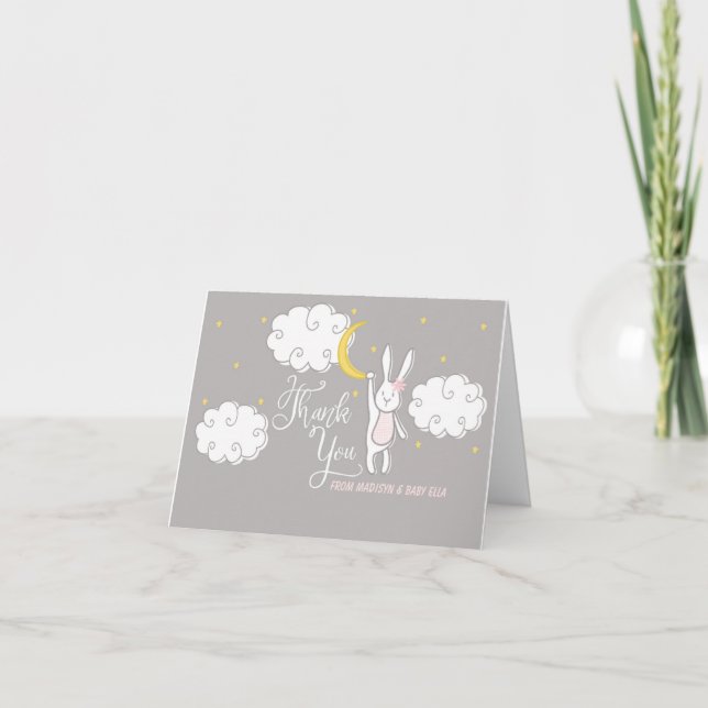 "Sweet Dreams" Bunny Folttappad tackkort (Framsida)