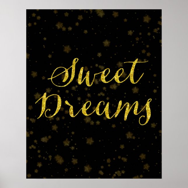 Sweet Dreams Citote Guld Faux Foil Star - bakgrund Poster (Framsidan)
