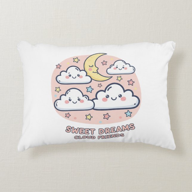 Sweet Dreams Cloud Friends Pillow Prydnadskudde (Framsidan)