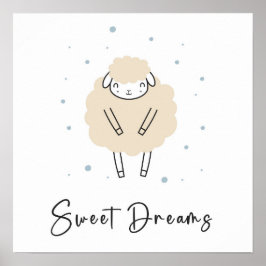 Sweet Dreams Counting Sheep Nursery Poster
