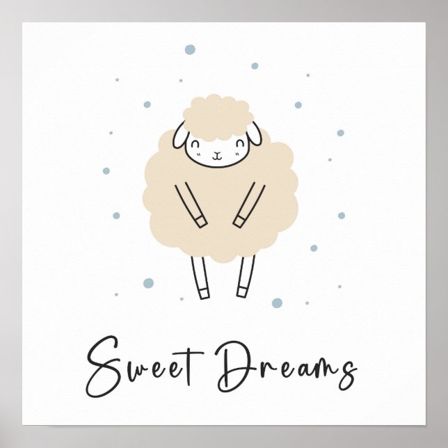 Sweet Dreams Counting Sheep Nursery Poster (Framsidan)