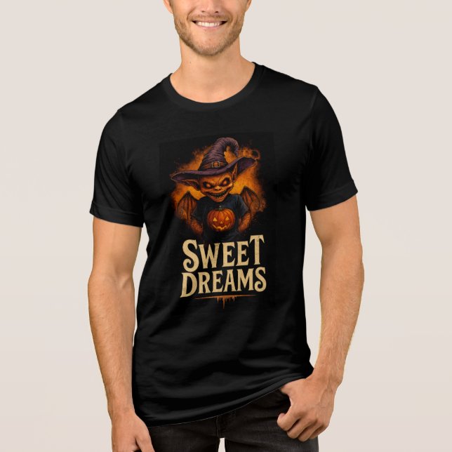 Sweet Dreams Creepy Goblin Design T Shirt (Framsida)