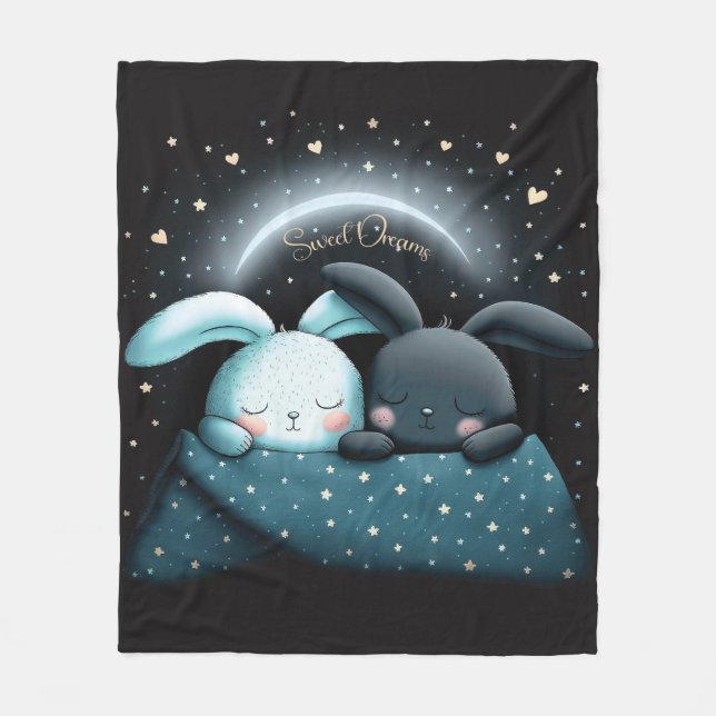 Sweet Dreams Cute Design Bunny Fleecefilt (Framsidan)