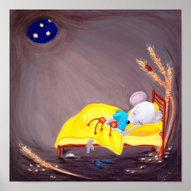Sweet Dreams | Cute Little Mouse Nursery Poster (Framsidan)