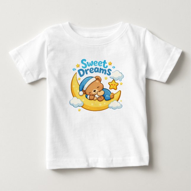 Sweet Dreams – Cute Sleeping Bear Baby Shirt  T (Framsida)