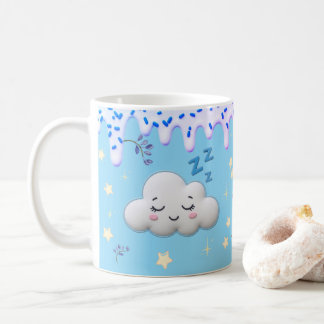 Sweet Dreams Cute Sleeping Cloud and Blueberry Mug Kaffemugg