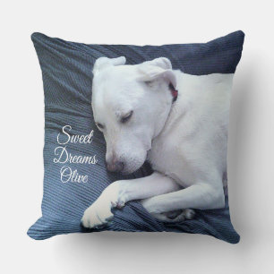Sweet Dreams Cute White Labour Retriever Mix Hund Kudde