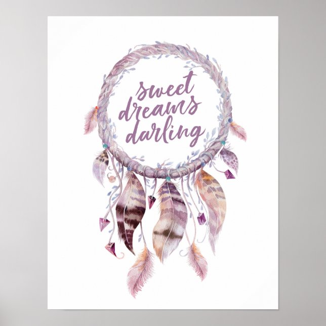 Sweet Dreams Darling dreamcatcher-utskrift Poster (Framsidan)