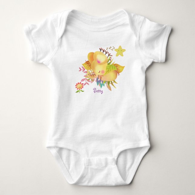 Sweet Dreams Elephant Baby T Shirt (Framsida)