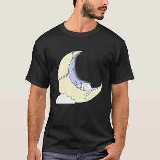 Sweet Dreams Feline: Minimalist Cat Sleeping T Shirt