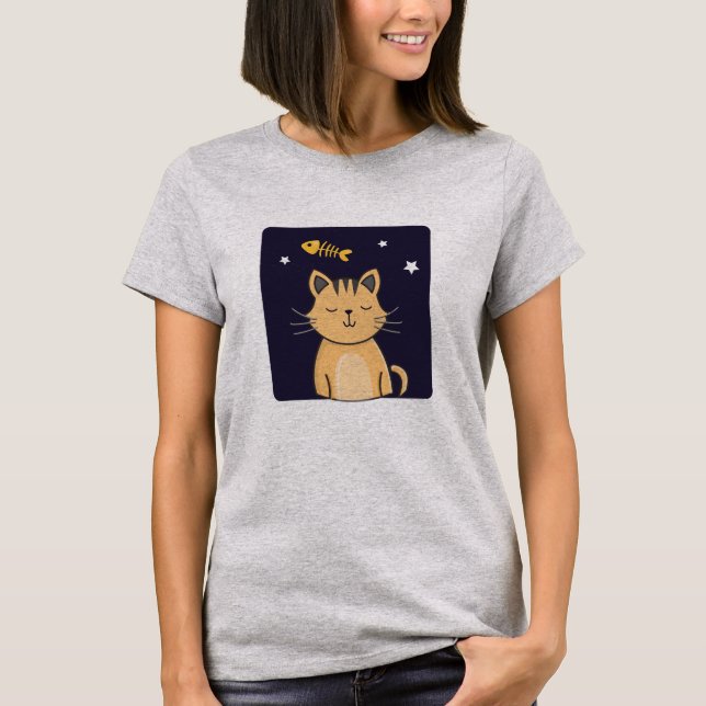 Sweet Dreams Fish Cat Shirt - Funny Cat Lover Tee (Framsida)