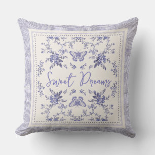 Sweet Dreams Fransk Toile Dekorativ kudde 16 tum x
