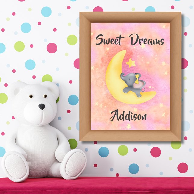Sweet Dreams Girl Baby Elephant 2 Poster (Skapare uppladdad)