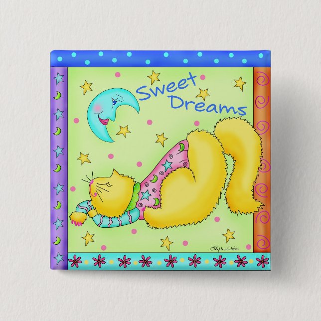 Sweet Dreams Kattunge Button Badge Knapp (Framsida)