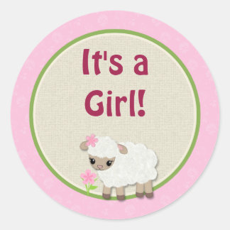 Sweet Dreams LAMB Baby Shower-dekal SDK#3 Runt Klistermärke