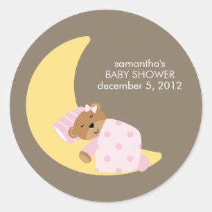 Sweet Dreams Lullaby Girl Baby Shower Stickers Runt Klistermärke