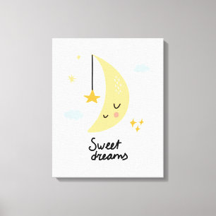 Sweet Dreams Måne & Stars Canvastryck