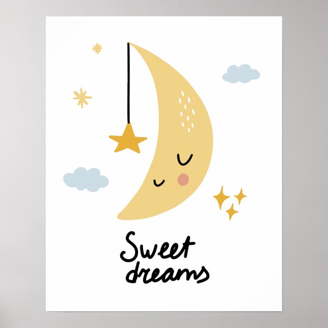 Sweet Dreams Måne & Stars Poster (Framsidan)