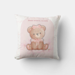 Sweet Dreams Nalle Print Flicka Nursery Kudde
