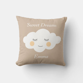 Sweet Dreams Namn Sömnig Kawaii Cloud Pastel Kudde